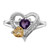 Sterling Silver Rhodium Amethyst & Citrine Diam. Ring - QR-9A2833C3-7532