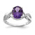 Sterling Silver Rhodium Amethyst & Diamond Ring - QD-C7EBD83F-9445