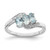Sterling Silver Rhodium Aqua & Diamond Ring - QD-3B78DD39-8363