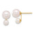 14k 4-5mm and 6-7mm White Round Akoya Saltwater Cultured Pearl Post Earrings