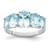 Sterling Silver Rhodium Aqua Ring - QD-C20858C6-4185