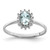 Sterling Silver Rhodium Aquamarine Diamond Ring - QD-DF3755A2-1900