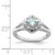 Sterling Silver Rhodium Aquamarine Square Ring - QR-5CE79477-9027