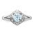 Sterling Silver Rhodium Aquamarine Square Ring - QR-5CE79477-9027
