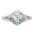 Sterling Silver Rhodium Aquamarine Square Ring - QR-9508EE9B-5383