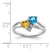 Sterling Silver Rhodium Blue Topaz & Citrine Diam. Ring - QR-278D9A93-5246