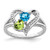 Sterling Silver Rhodium Blue Topaz Peridot Diam. Ring - QR-E781B16B-5083