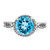 Sterling Silver Rhodium Blue Topaz Twisted Circle Ring - QR-40E47997-9966