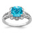 Sterling Silver Rhodium Checker-Cut Blue Topaz & Diam. Ring - QR-5945B7F8-5243