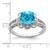 Sterling Silver Rhodium Checker-Cut Blue Topaz & Diam. Ring - QR-5945B7F8-5243