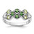 Sterling Silver Rhodium Chrome Diopside Peridot and White Topaz Ring - QR-A51B7480-3106