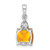 Sterling Silver Rhodium Citrine & Diamond Pendant - QD-0107B43F-3570