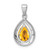 Sterling Silver Rhodium Citrine & Diamond Pendant - QD-4B0CC769-3084