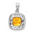 Sterling Silver Rhodium Citrine & Diamond Pendant - QD-68D4BD4C-7775