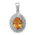 Sterling Silver Rhodium Citrine & Diamond Pendant - QD-C5FDD5D6-4814