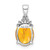 Sterling Silver Rhodium Citrine & Diamond Pendant - QD-E376036B-7416