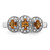 Sterling Silver Rhodium Citrine & Diamond Ring - QD-4C14498E-4171
