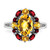 Sterling Silver Rhodium Citrine & Garnet Ring - QR-D03D21DB-9003