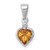 Sterling Silver Rhodium Citrine Diamond Pendant