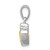 Sterling Silver Rhodium Citrine Diamond Pendant