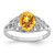 Sterling Silver Rhodium Citrine ring - QR-17FBE02A-6071