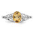 Sterling Silver Rhodium Citrine ring - QR-17FBE02A-6071