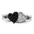Sterling Silver Rhodium Clear & Black CZ Hearts Ring - QR-5C534BBA-7970
