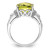 Sterling Silver Rhodium Diam. & Checker-Cut Lemon Quartz Ring - QR-3797098E-6131