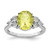 Sterling Silver Rhodium Diam. & Lemon Quartz Ring - QR-7F3A86BB-3035