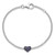 Sterling Silver Rhodium Diam. & Sapphire Heart Bracelet - QD-893811D3-7610