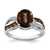 Sterling Silver Rhodium Diam. & Smoky Quartz Ring - QR-07583A5A-9745
