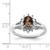 Sterling Silver Rhodium Diam. & Smoky Quartz Ring - QR-32DDD82E-1315