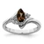 Sterling Silver Rhodium Diam. & Smoky Quartz Ring - QR-53308D0F-7283