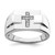 Sterling Silver Rhodium Diam. Cross Signet Ring - QR-CC6C3D3E-7733