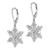 Sterling Silver Rhodium Diam. Snowflake Leverback Earrings