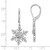 Sterling Silver Rhodium Diam. Snowflake Leverback Earrings