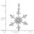 Sterling Silver Rhodium Diam. SnowFlake Pendant