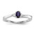 Sterling Silver Rhodium Diamond/Created Blue Sapphire Birthstone Ring - QB-6CB29731-6716