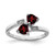 Sterling Silver Rhodium Garnet & Diamond Heart Ring - QD-5C038CBF-1680