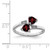 Sterling Silver Rhodium Garnet & Diamond Heart Ring - QD-5C038CBF-1680