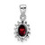 Sterling Silver Rhodium Garnet & Diamond Pendant - QD-175C0706-1601