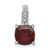 Sterling Silver Rhodium Garnet & Diamond Pendant - QD-25A0F835-1513