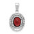 Sterling Silver Rhodium Garnet & Diamond Pendant - QD-64415CF8-9936