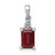 Sterling Silver Rhodium Garnet & Diamond Pendant - QD-E98F8E5E-3239