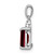 Sterling Silver Rhodium Garnet & Diamond Pendant - QD-E98F8E5E-3239