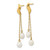 14k 4-5mm White Rice Freshwater Cultured Pearl Post Dangle Earrings