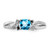 Sterling Silver Rhodium Light Swiss Blue Topaz & Diam. Ring - QR-E79B6711-4520