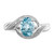 Sterling Silver Rhodium Light Swiss Blue Topaz & Diamond Ring - QD-A9908B16-4969