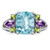 Sterling Silver Rhodium Light Swiss Blue Topaz, Amethyst & Peridot Ring - QR-C7D90CBB-3221