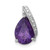 Sterling Silver Rhodium Pear Amethyst Chain Slide